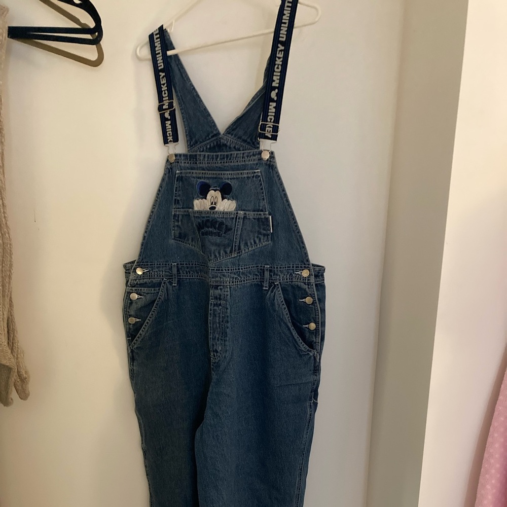 Disney Unlimited VTG Women's Blue Denim Overalls bibs